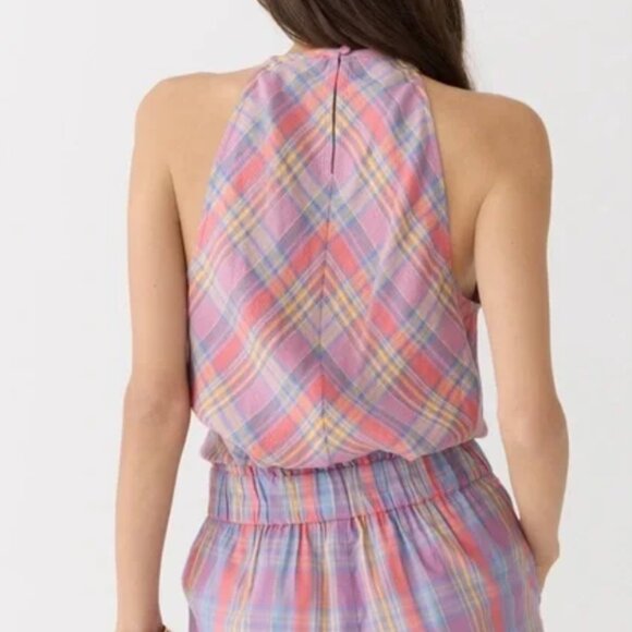 ✨J Crew Amber Linen Top In Sunset Plaid - New✨ - Picture 3 of 3